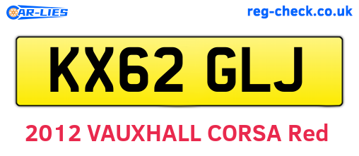 KX62GLJ are the vehicle registration plates.