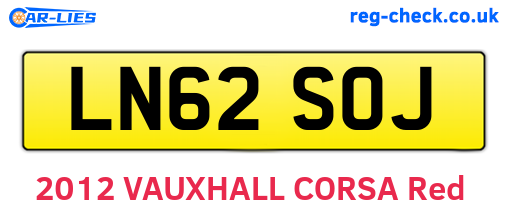 LN62SOJ are the vehicle registration plates.
