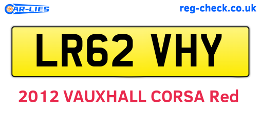 LR62VHY are the vehicle registration plates.