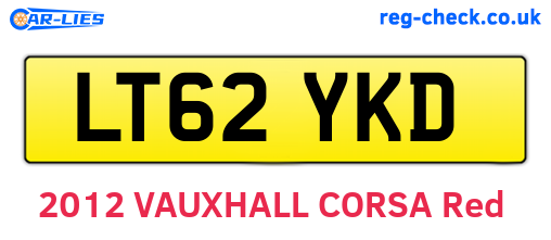 LT62YKD are the vehicle registration plates.