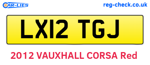 LX12TGJ are the vehicle registration plates.