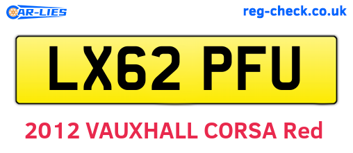 LX62PFU are the vehicle registration plates.