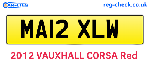 MA12XLW are the vehicle registration plates.