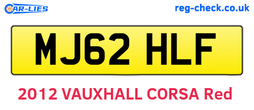 MJ62HLF are the vehicle registration plates.