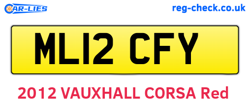 ML12CFY are the vehicle registration plates.