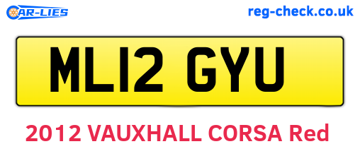 ML12GYU are the vehicle registration plates.