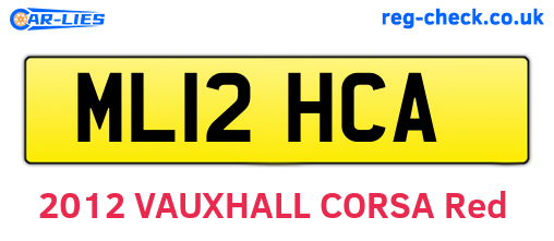 ML12HCA are the vehicle registration plates.