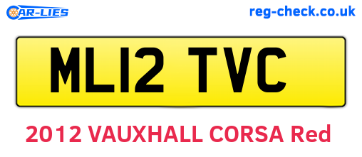 ML12TVC are the vehicle registration plates.