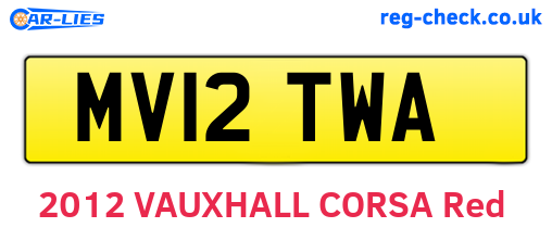 MV12TWA are the vehicle registration plates.