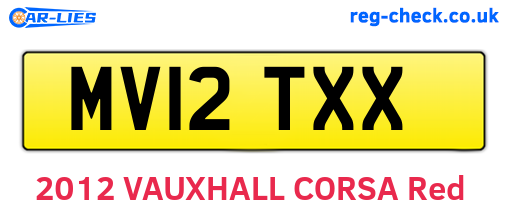 MV12TXX are the vehicle registration plates.