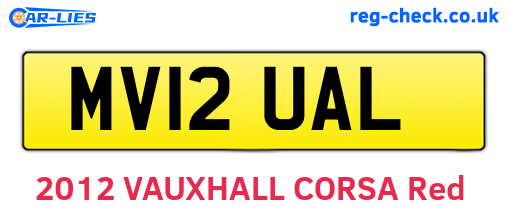 MV12UAL are the vehicle registration plates.