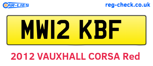 MW12KBF are the vehicle registration plates.