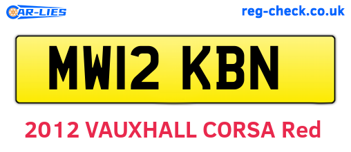MW12KBN are the vehicle registration plates.