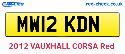 MW12KDN are the vehicle registration plates.