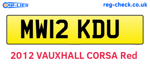 MW12KDU are the vehicle registration plates.