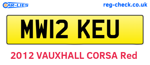 MW12KEU are the vehicle registration plates.