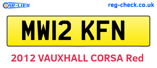 MW12KFN are the vehicle registration plates.