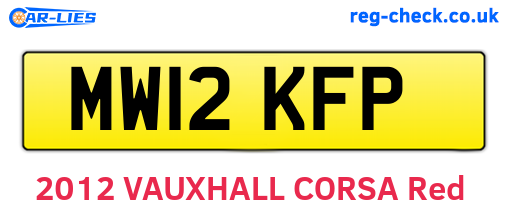 MW12KFP are the vehicle registration plates.