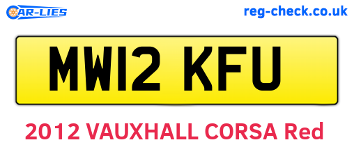 MW12KFU are the vehicle registration plates.