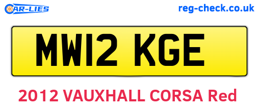 MW12KGE are the vehicle registration plates.
