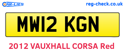 MW12KGN are the vehicle registration plates.