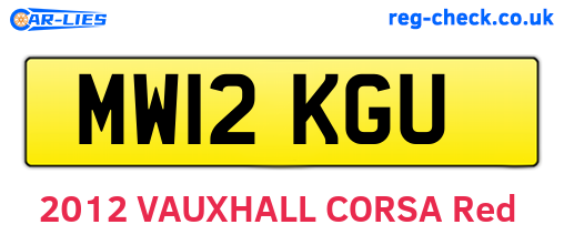 MW12KGU are the vehicle registration plates.