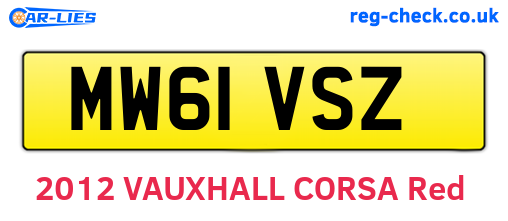 MW61VSZ are the vehicle registration plates.