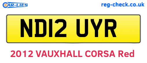 ND12UYR are the vehicle registration plates.
