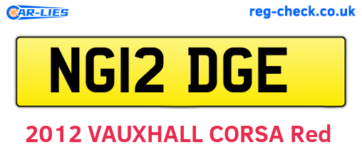 NG12DGE are the vehicle registration plates.
