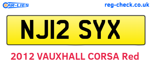 NJ12SYX are the vehicle registration plates.