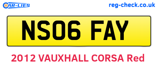 NS06FAY are the vehicle registration plates.