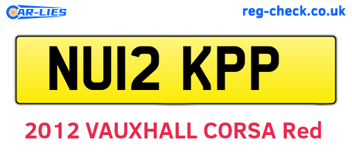 NU12KPP are the vehicle registration plates.