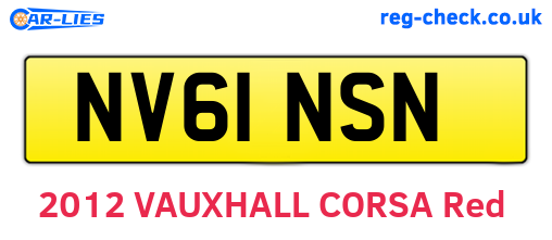 NV61NSN are the vehicle registration plates.