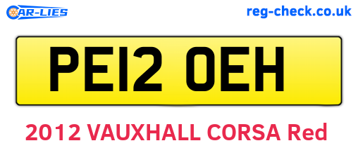 PE12OEH are the vehicle registration plates.