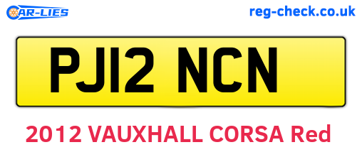 PJ12NCN are the vehicle registration plates.
