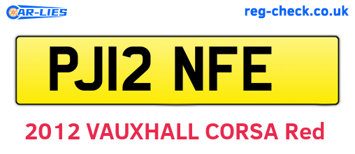 PJ12NFE are the vehicle registration plates.