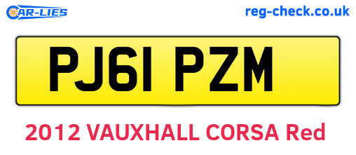 PJ61PZM are the vehicle registration plates.