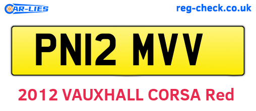 PN12MVV are the vehicle registration plates.