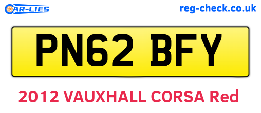 PN62BFY are the vehicle registration plates.