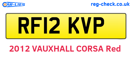 RF12KVP are the vehicle registration plates.