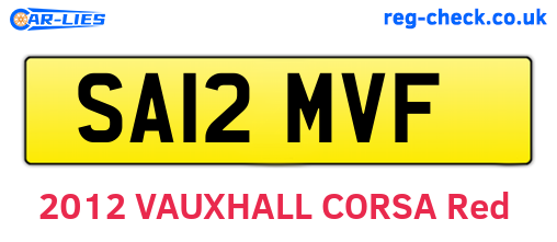 SA12MVF are the vehicle registration plates.