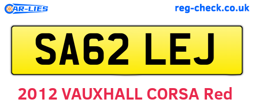 SA62LEJ are the vehicle registration plates.