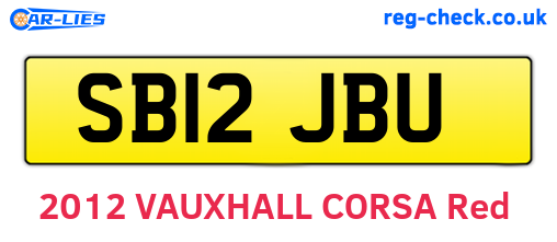 SB12JBU are the vehicle registration plates.