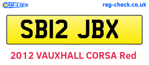 SB12JBX are the vehicle registration plates.