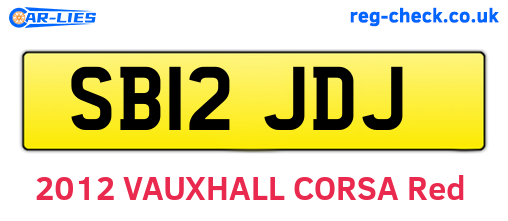 SB12JDJ are the vehicle registration plates.
