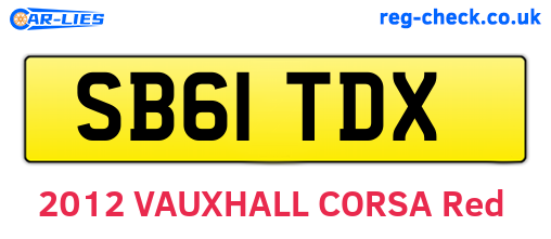 SB61TDX are the vehicle registration plates.