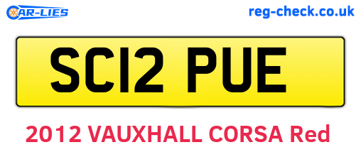 SC12PUE are the vehicle registration plates.