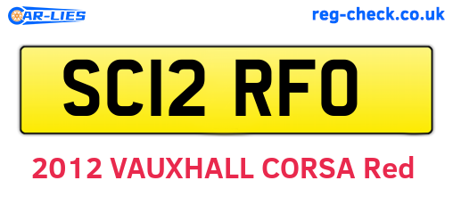 SC12RFO are the vehicle registration plates.