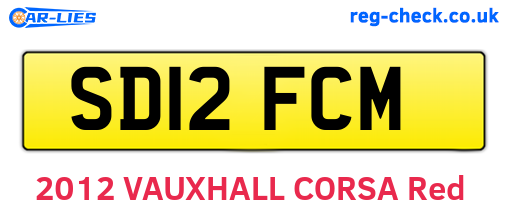 SD12FCM are the vehicle registration plates.