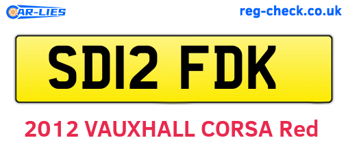SD12FDK are the vehicle registration plates.